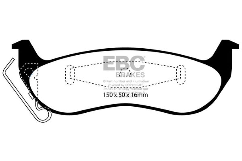 EBC 03+ Ford Crown Victoria 4.6 Redstuff Rear Brake Pads