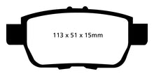 Load image into Gallery viewer, EBC 05-14 Honda Ridgeline 3.5 Greenstuff Rear Brake Pads