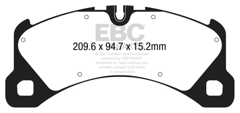 EBC 14+ Porsche Macan (Cast Iron Rotors only) 3.0 Twin Turbo Yellowstuff Front Brake Pads