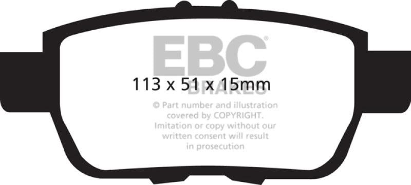 EBC 05-14 Honda Ridgeline 3.5 Greenstuff Rear Brake Pads
